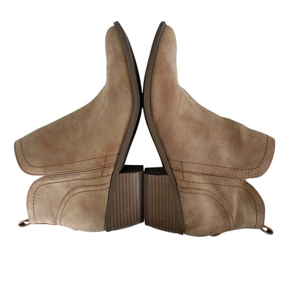 G By Guess Tammie Ankle Boot Tan US SZ 10M Booties Zipper Stitching Cowgirl - Picture 1 of 10